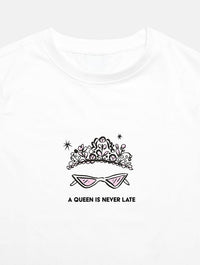 Disney The Princess Diaries A Queen Is Never Late Baby T-Shirt In White Tops & T-Shirts Skinnydip London