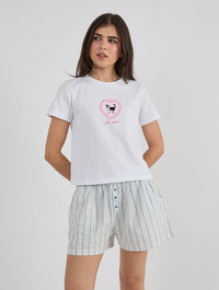 Disney The Princess Diaries Fat Louie Baby T-Shirt in White Tops & T-Shirts Skinnydip London