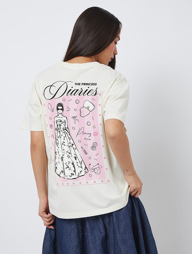 Disney The Princess Diaries Makeover T-Shirt In White Tops & T-Shirts Skinnydip London