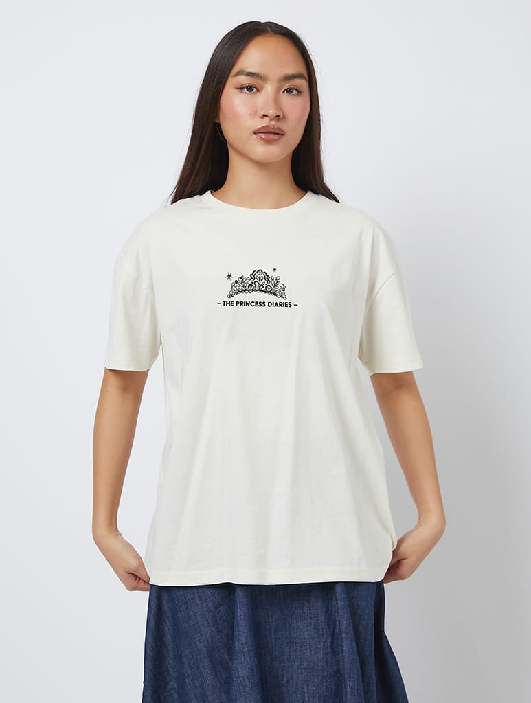 Disney The Princess Diaries Makeover T-Shirt In White Tops & T-Shirts Skinnydip London