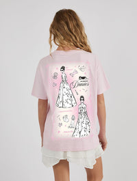 Disney The Princess Diaries Mia Poster T-Shirt In Pink Tops & T-Shirts Skinnydip London