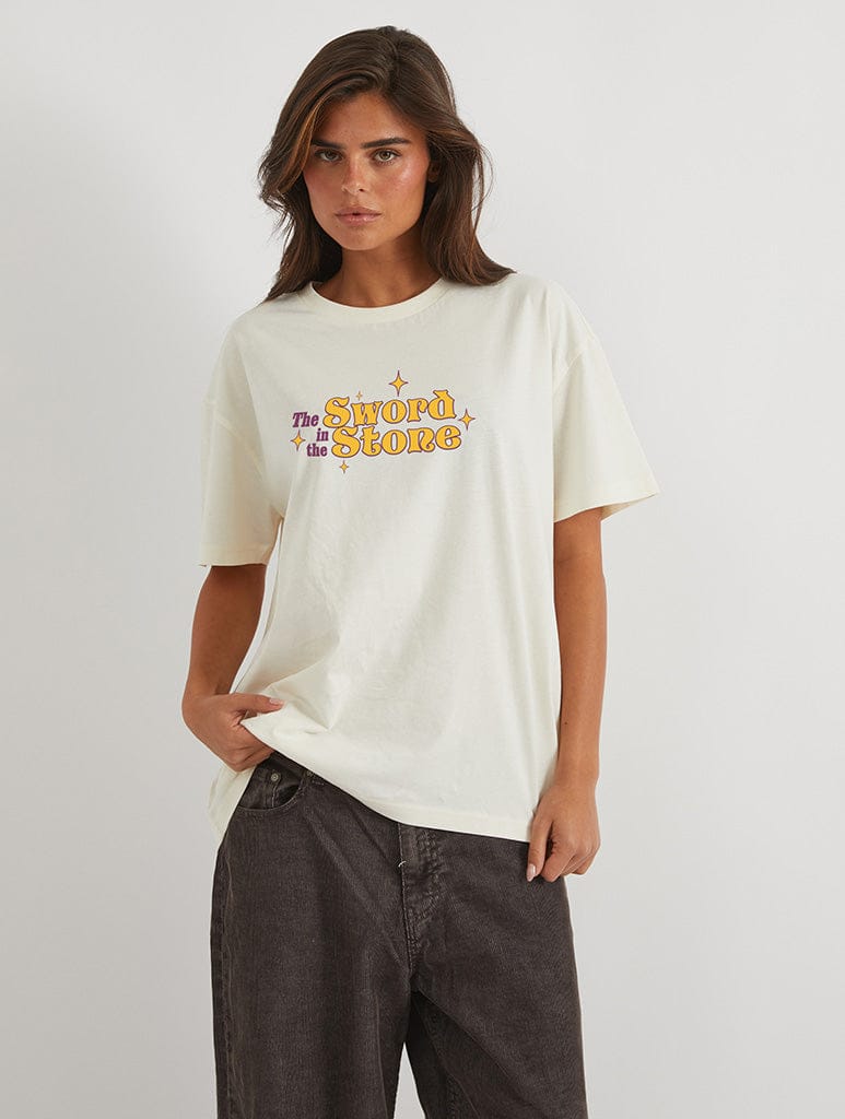 Disney The Sword And The Stone Classic Poster T-Shirt In White Tops & T-Shirts Skinnydip London