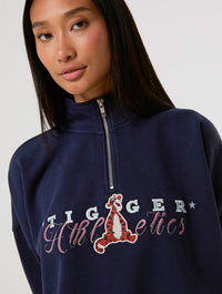 Disney Tigger Athletics Quarter Zip Sweatshirt Hoodies & Sweatshirts Skinnydip London