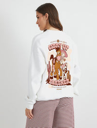 Disney Toy Story Jessie and Bullseye Giddy Up Sweatshirt In White Hoodies & Sweatshirts Skinnydip London