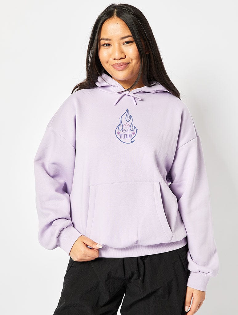 Disney Villians Hoodie in Lilac Hoodies & Sweatshirts Skinnydip London