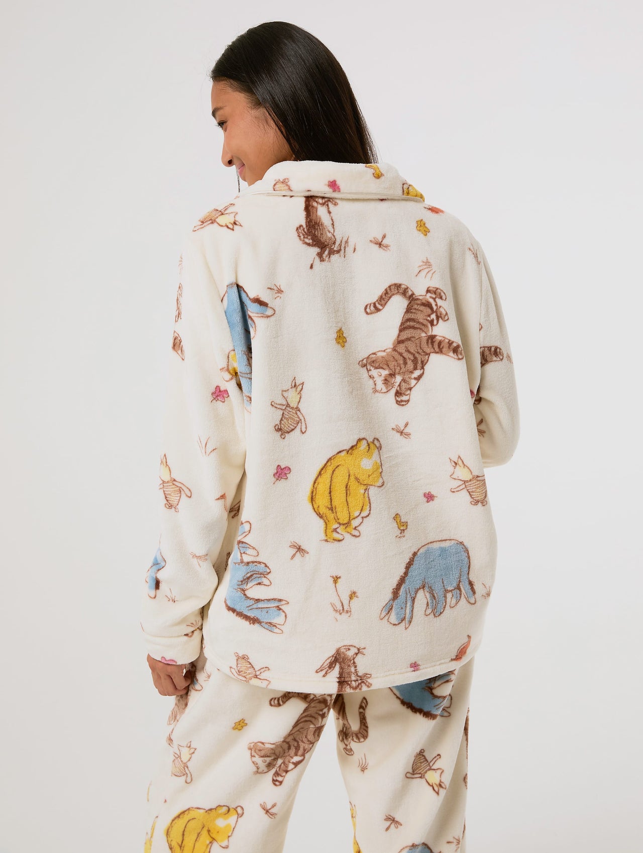 Disney Winnie The Pooh Ecru Fleece Pyjama Set Lingerie & Nightwear Skinnydip London