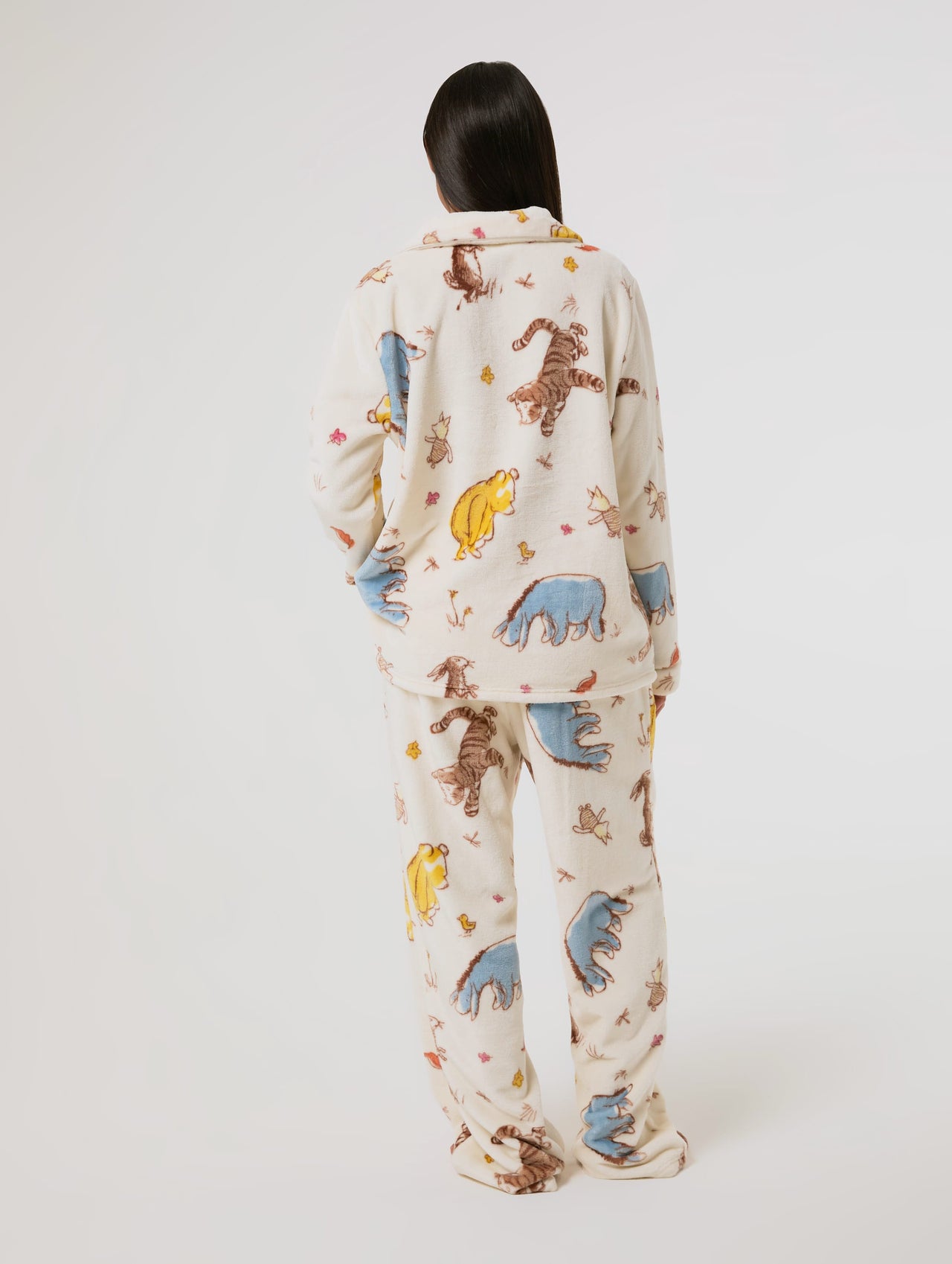 Disney Winnie The Pooh Ecru Fleece Pyjama Set Lingerie & Nightwear Skinnydip London
