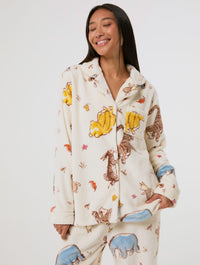 Disney Winnie The Pooh Ecru Fleece Pyjama Set Lingerie & Nightwear Skinnydip London