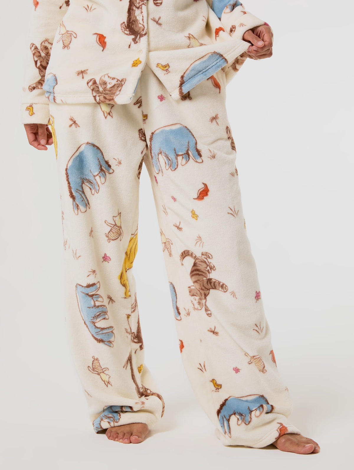 Disney Winnie The Pooh Ecru Fleece Pyjama Set Lingerie & Nightwear Skinnydip London