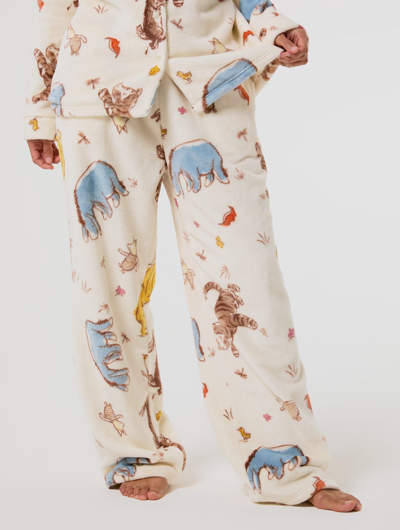 Disney Winnie The Pooh Ecru Fleece Pyjama Set Lingerie & Nightwear Skinnydip London
