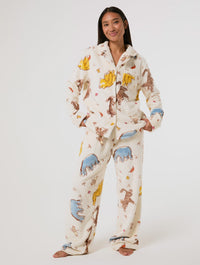 Disney Winnie The Pooh Ecru Fleece Pyjama Set Lingerie & Nightwear Skinnydip London