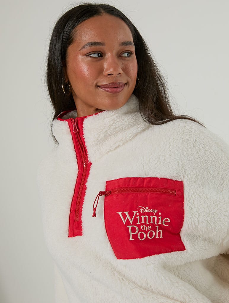 Disney Winnie the Pooh Embroidered Fleece Jacket Clothing : Jacket : Outerwear Skinnydip London