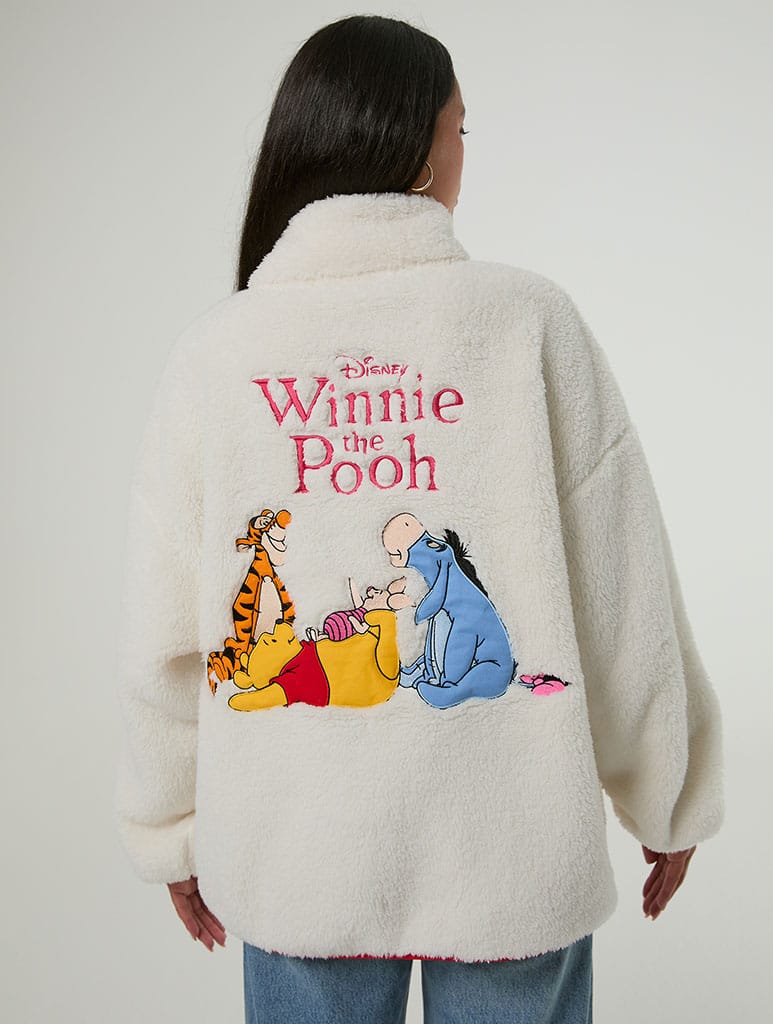 Disney Winnie the Pooh Embroidered Fleece Jacket Clothing : Jacket : Outerwear Skinnydip London
