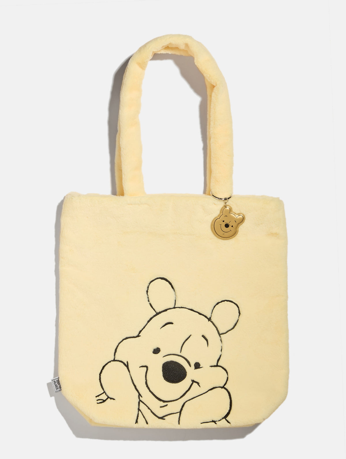 Disney Winnie the Pooh Fluffy Tote Bag with Chrome Charm Printed Tote Bags Skinnydip London