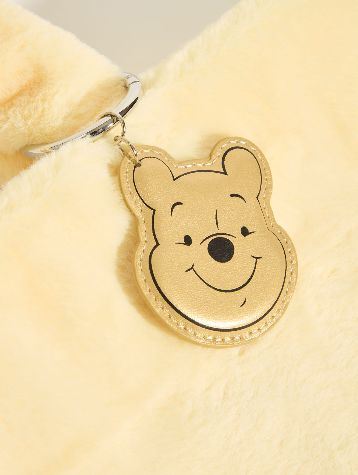 Disney Winnie the Pooh Fluffy Tote Bag with Chrome Charm Printed Tote Bags Skinnydip London