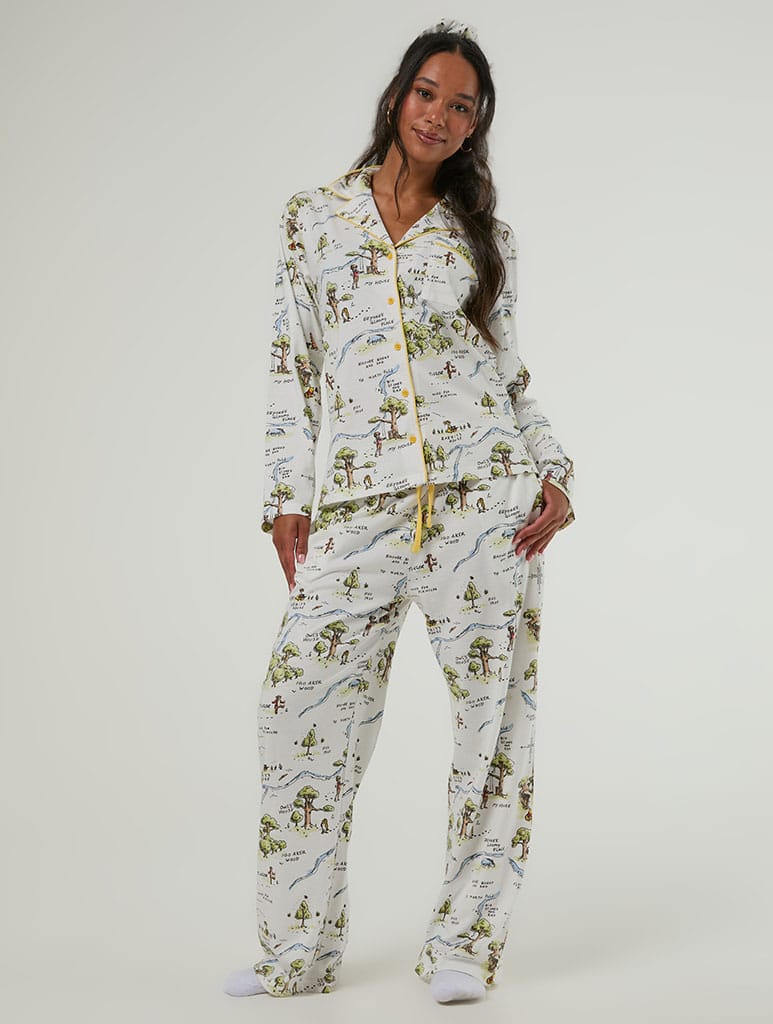 Disney Winnie The Pooh Hundred Acre Wood Pyjama Set with Scrunchie Lingerie & Nightwear Skinnydip London