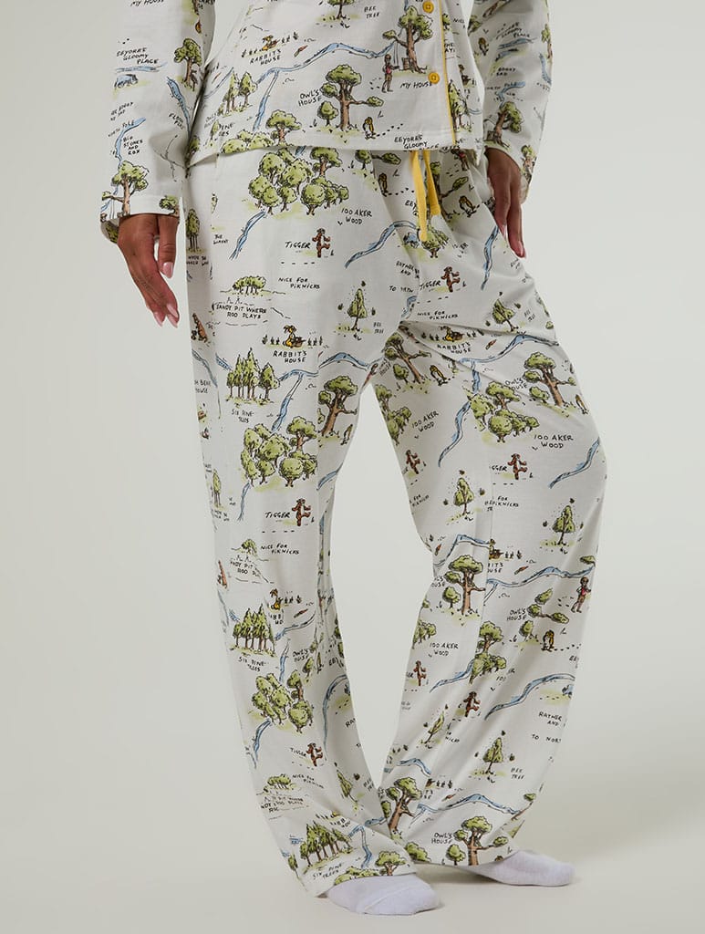 Disney Winnie The Pooh Hundred Acre Wood Pyjama Set with Scrunchie Lingerie & Nightwear Skinnydip London