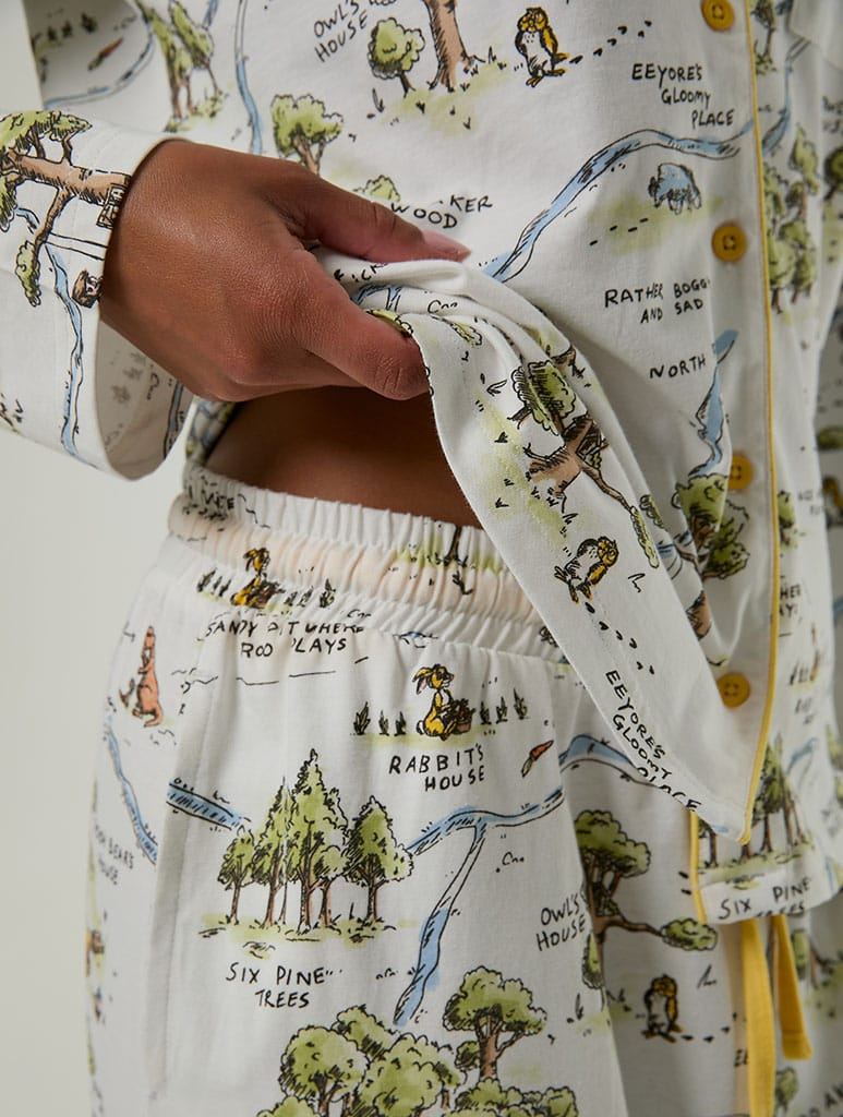Disney Winnie The Pooh Hundred Acre Wood Pyjama Set with Scrunchie Lingerie & Nightwear Skinnydip London