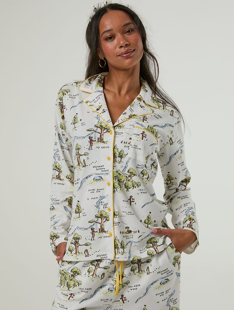Disney Winnie The Pooh Hundred Acre Wood Pyjama Set with Scrunchie Lingerie & Nightwear Skinnydip London