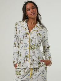 Disney Winnie The Pooh Hundred Acre Wood Pyjama Set with Scrunchie Lingerie & Nightwear Skinnydip London