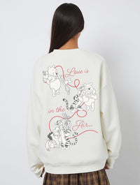 Disney Winnie The Pooh Love Is In The Air Sweatshirt In White Hoodies & Sweatshirts Skinnydip London