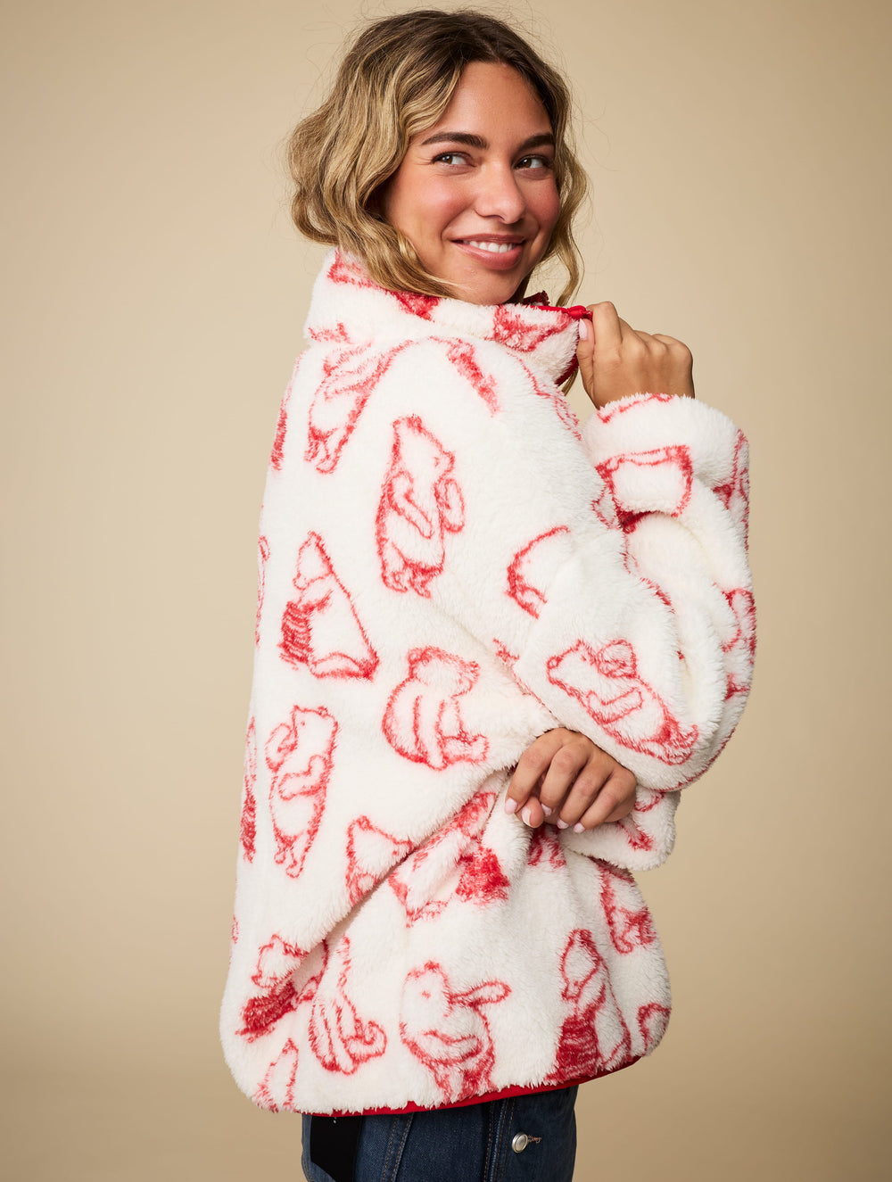Disney Winnie the Pooh Outline Fleece Jacket Clothing : Jacket : Outerwear Skinnydip London