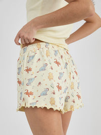 Disney Winnie The Pooh Retro Ribbed Pyjama Shorts Set Lingerie & Nightwear Skinnydip London
