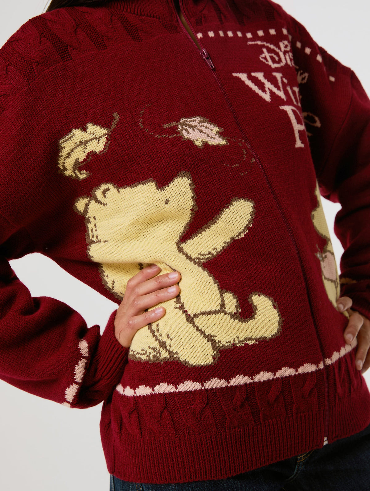 Disney Winnie The Pooh Zip Through Knitted Jumper Jumpers & Cardigans Skinnydip London