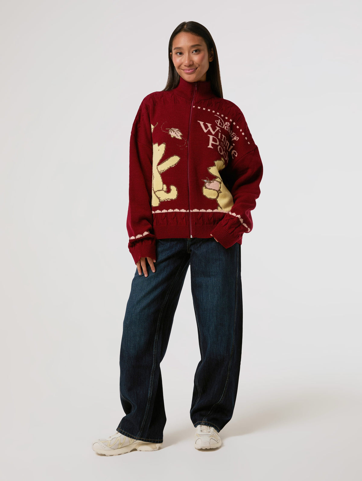 Disney Winnie The Pooh Zip Through Knitted Jumper Jumpers & Cardigans Skinnydip London