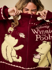 Disney Winnie The Pooh Zip Through Knitted Jumper Jumpers & Cardigans Skinnydip London