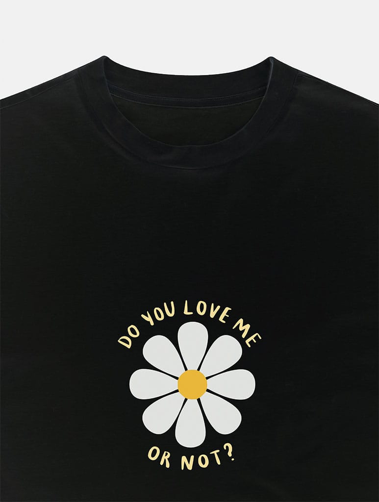 Do You Love Me Or Not Baby T-Shirt In Black Tops & T-Shirts Skinnydip London