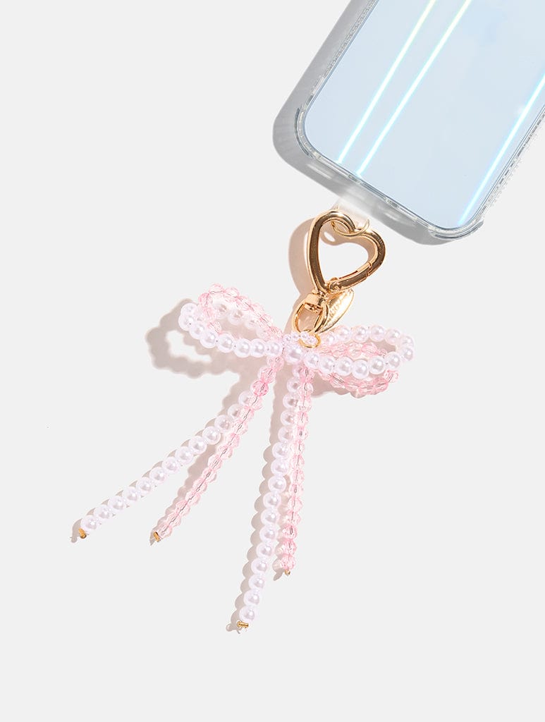 Double Bow Beaded Charm Strap Phone Grips Skinnydip London
