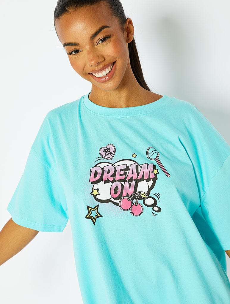 Dream On Oversized Sleep T-Shirt Lingerie & Nightwear Skinnydip London
