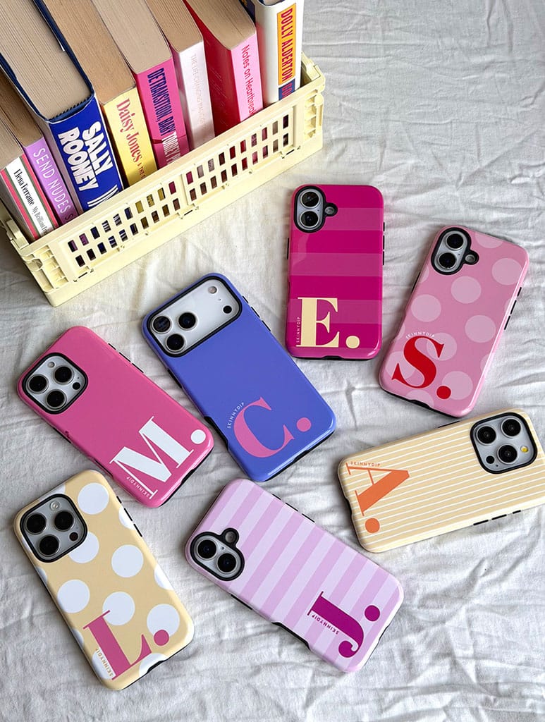 'E' Initial Patterned Pink Ultra Protective iPhone Case Phone Cases Skinnydip London