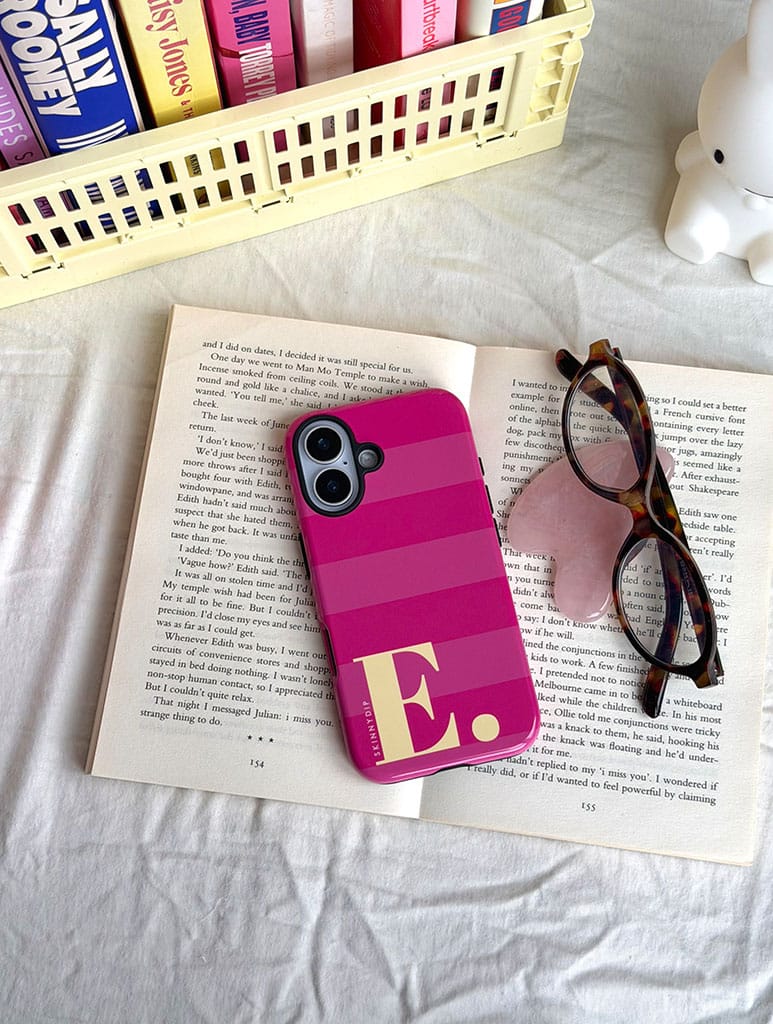 'E' Initial Patterned Pink Ultra Protective iPhone Case Phone Cases Skinnydip London