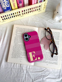 'E' Initial Patterned Pink Ultra Protective iPhone Case Phone Cases Skinnydip London
