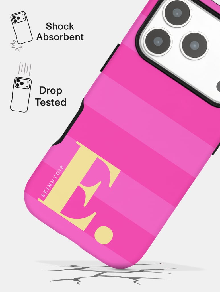 'E' Initial Patterned Pink Ultra Protective iPhone Case Phone Cases Skinnydip London