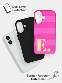 'E' Initial Patterned Pink Ultra Protective iPhone Case Phone Cases Skinnydip London