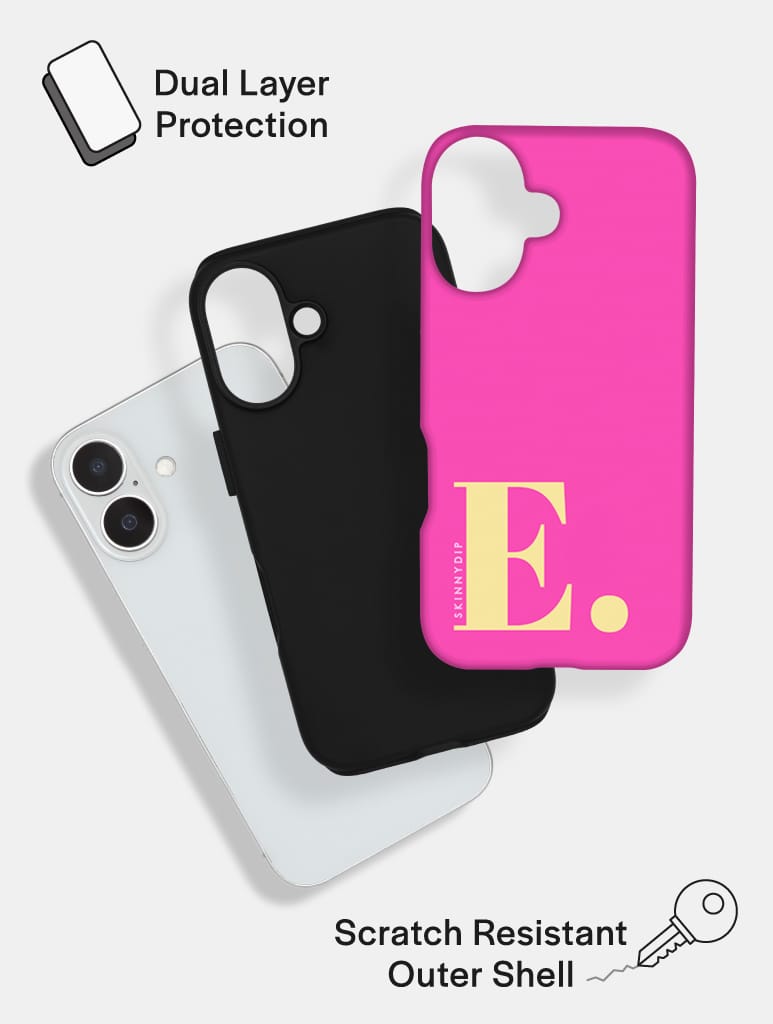 'E' Initial Pink Ultra Protective iPhone Case Phone Cases Skinnydip London