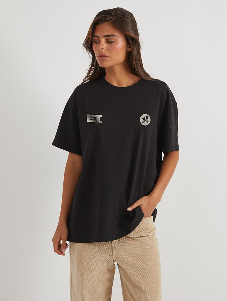 E.T. Moon Bikes T-Shirt In Black | Classic Film Clothing | Skinnydip London
