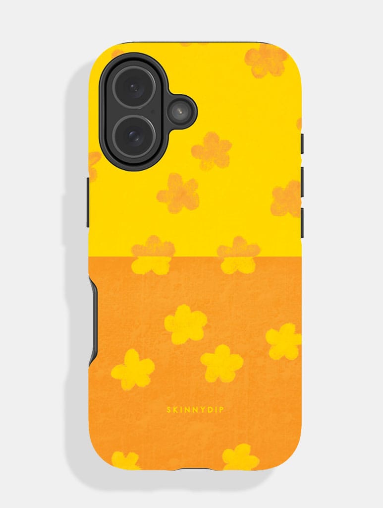 Egg Yolk and Orange Two-Tone Flower Ultra Protective iPhone Case Phone Cases Skinnydip London