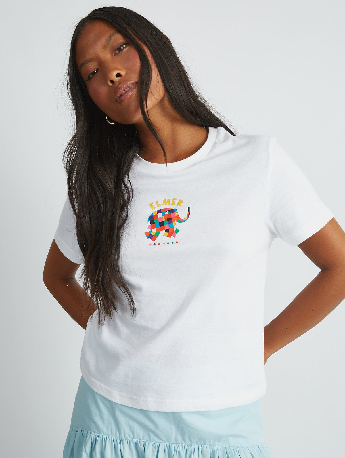 Elmer Baby T-Shirt in White Tops & T-Shirts Skinnydip London