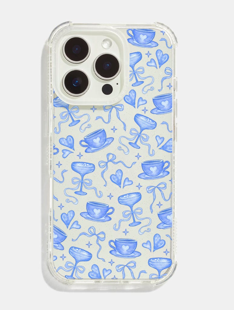 Espresso Blue Bow Shock iPhone Case Phone Cases Skinnydip London