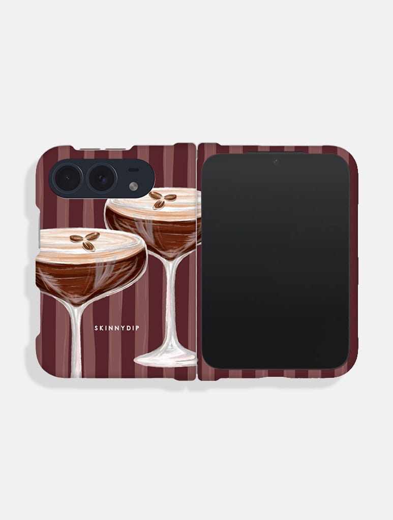 Espresso Martini Stripes Impact Resistant iPhone Duo Case Phone Cases Skinnydip London
