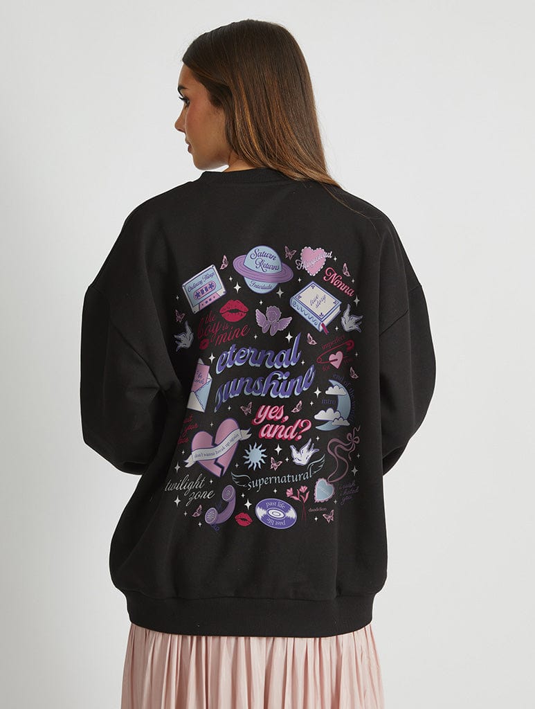 Eternal Sunshine Album Sweatshirt In Black Hoodies & Sweatshirts Skinnydip London