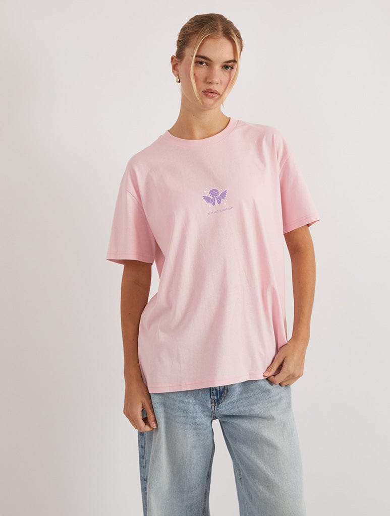 Eternal Sunshine Album T-Shirt In Pink Tops & T-Shirts Skinnydip London