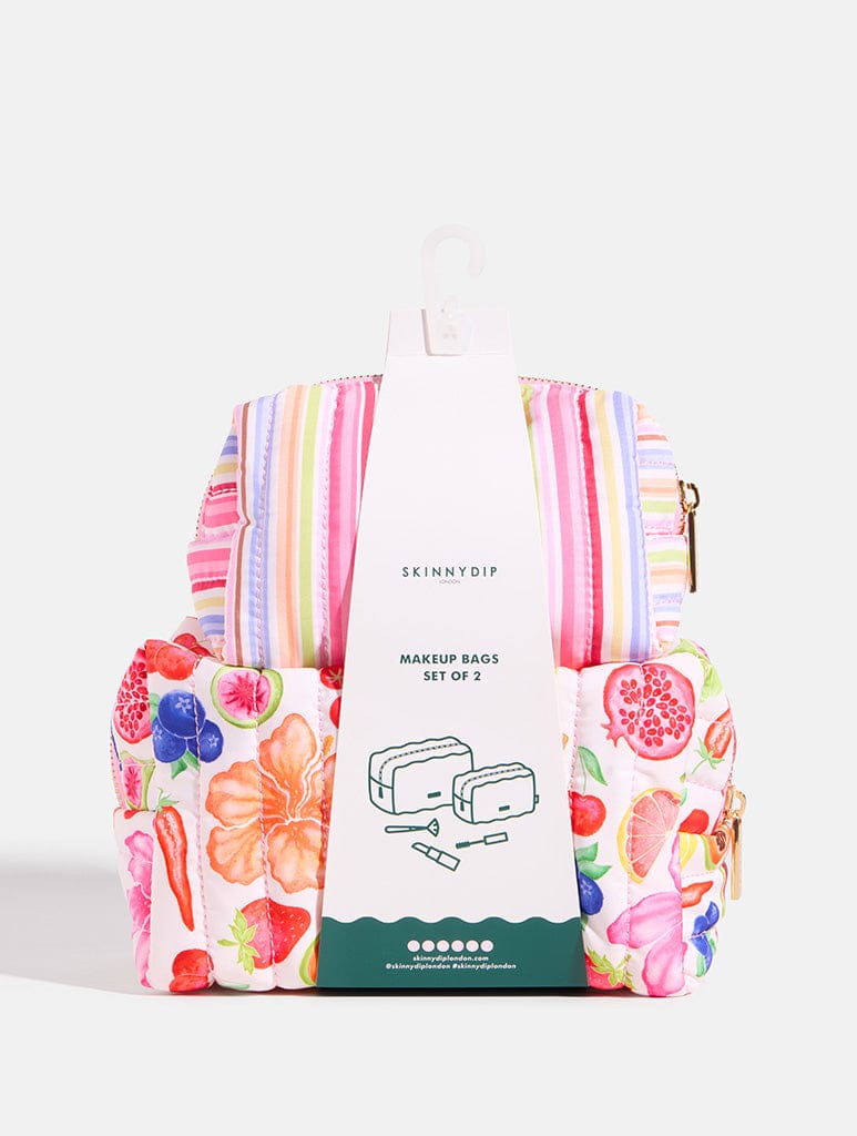 Exotic Flower Quilted Makeup Bag Set Makeup Bags & Wash Bags Skinnydip London