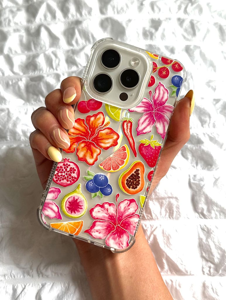 Exotic Fruit & Flowers Shock iPhone Case | Summer Phone Cases