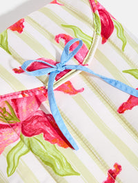 Exotic Lilies Stripe Quilted Bow Laptop Sleeve Laptop Cases Skinnydip London