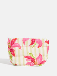 Exotic Lily Stripe Pillow Pouch Makeup Bag Makeup Bags & Wash Bags Skinnydip London